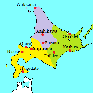 Hokkaido area map