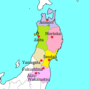 Tohoku area map