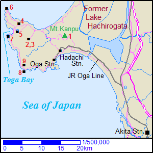 Map around Oga Peninsula