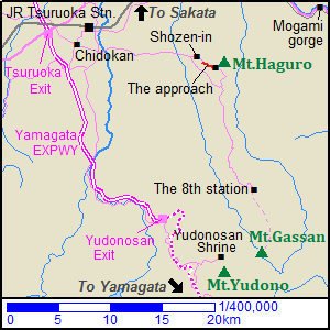 Map around Dewa-Sanzan