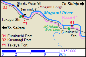 Map of Mogami River