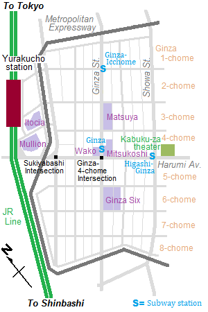Map of Ginza