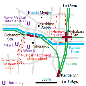 Map of Akihabara area