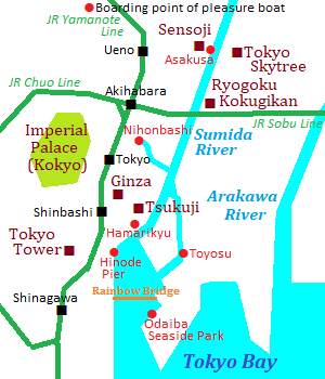 Map around Sumida River
