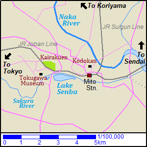 Map of Mito city