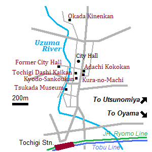 Map of Tochigi city