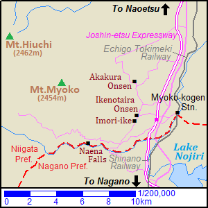 Map of Myoko highland