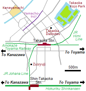 Map of Takaoka city