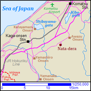Map around Kaga-Onsen