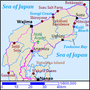 Map of Noto Peninsula