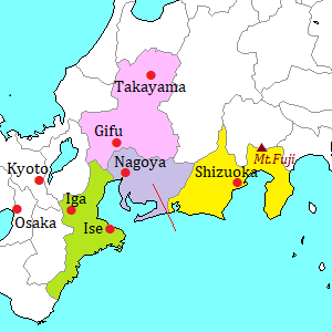 Tokai area map