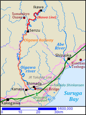 Map around Oigawa river