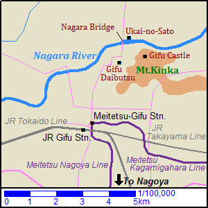 Map of Gifu city