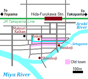 Map of Hida-Furukawa