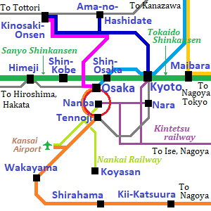 JR network in Kansai
