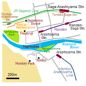 Map of Arshiyama