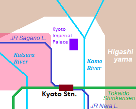 Map of Rakusai area