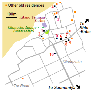 Map of Kitano district