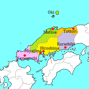 Chugoku area map