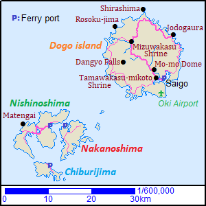 Map around Oki Islands