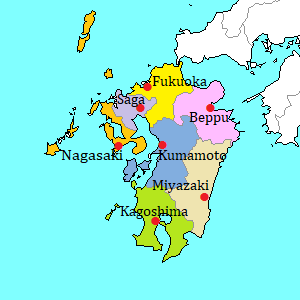 Kyushu area map