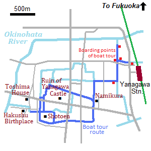 Map of Yanagawa