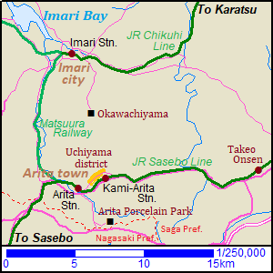 Map of Arita and Imari