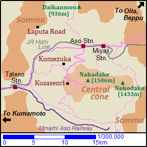 Map of Mount Aso