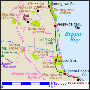 Map of Beppu