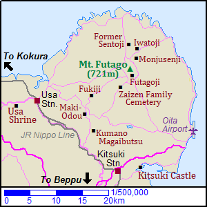 Map of Kunisaki Peninsula