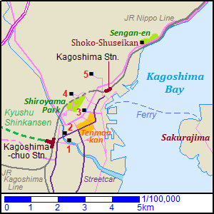 Map of Kagoshima city