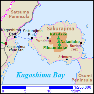 Map of Sakurajima