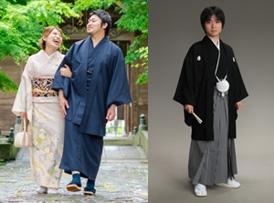 Kimono for men. Nagagi, Haori, Hakama