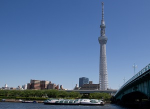 Water Bus on Sumida River in Tokyo