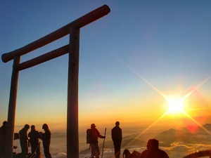Sunrise at the top of Mt.Fuji