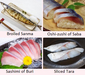 Sanma, Saba, Buri, Tara