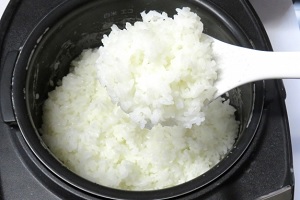 Just cooked hot rice