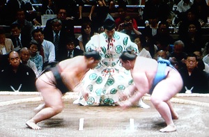 Tachiai of sumo