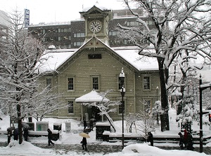 Sapporo Clock Tower in winter