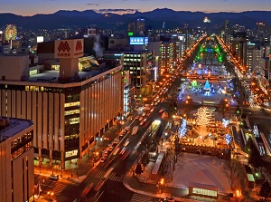 White illumination from Sapporo TV Tower