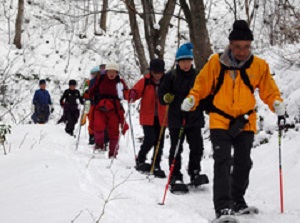 Hiking tour on snow