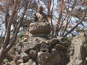 Buddha statue of stone in Oshima