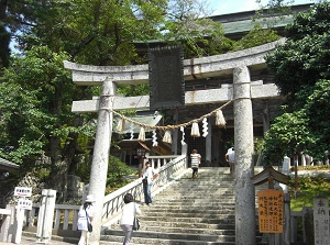 Torii gate to the main shrine of Kinkasan