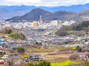 Fukushima city from Hanamiyama Park
