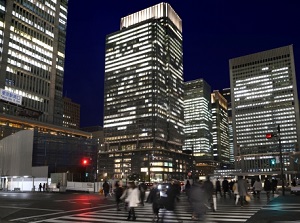 Buildings in Marunouchi in the evening