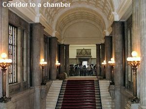 Corridor to a chamber in National Diet Building