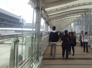 Pedestrian bridge to Toyosu Market