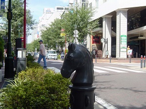 Monument of horse at Bashamichi