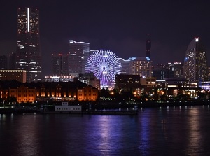 Night view of Minato Mirai 21 from Osanbashi