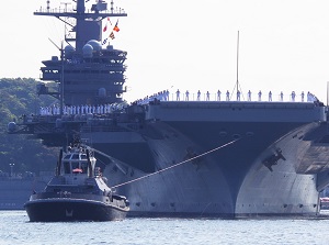 Aircraft carrier of U.S. Navy in Yokosuka
